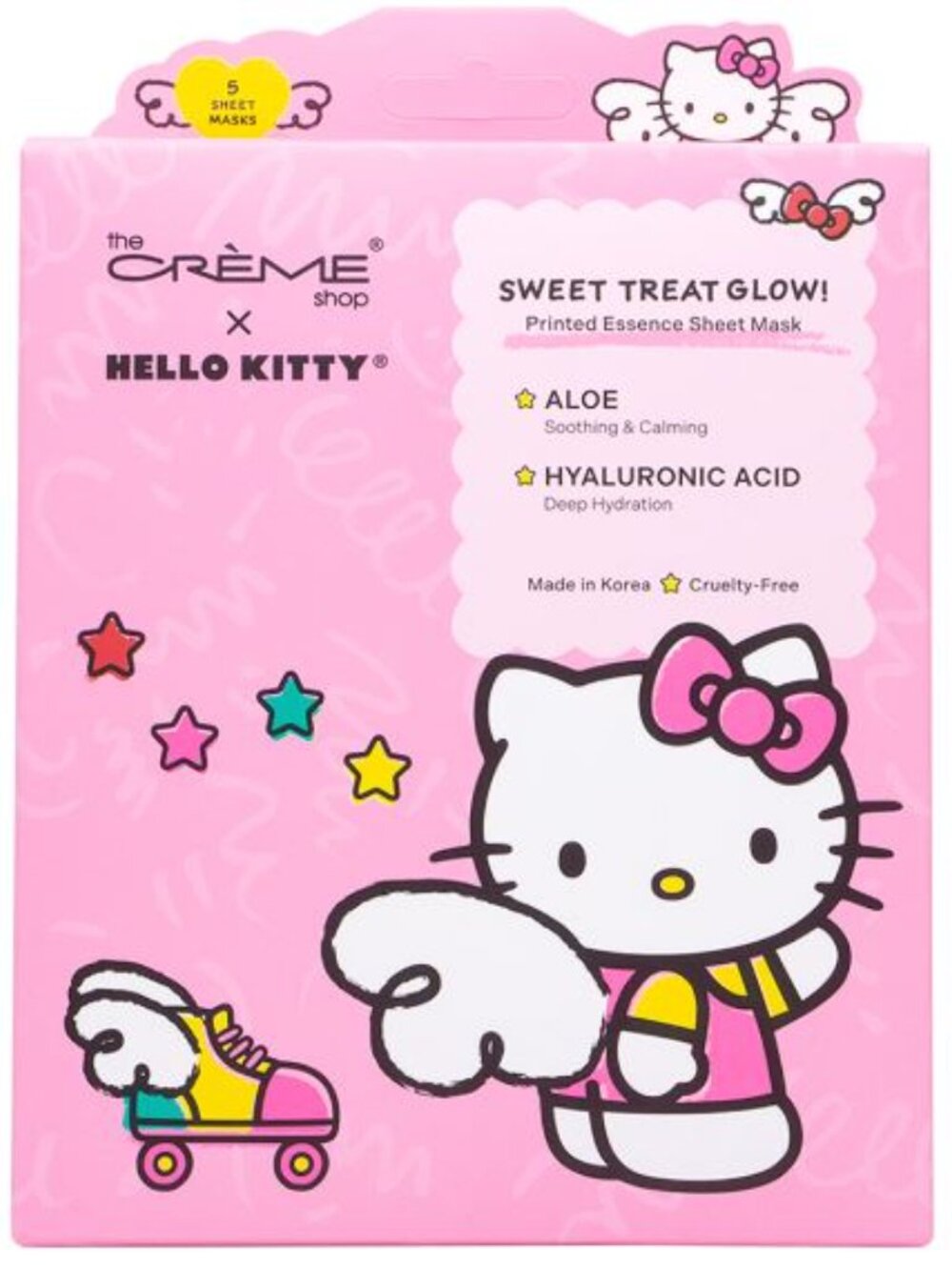Hello Kitty Sweet Treat Glow Sheet Mask Set of 5 Kawaii Skincare Gift